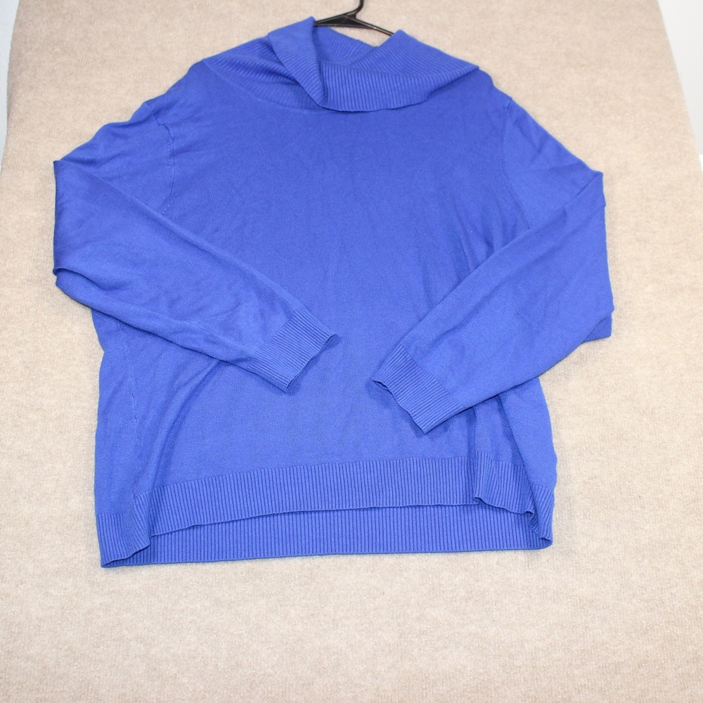 Investments II Royal Blue Cowl Neck Sweater Long Sleeve Knit Top